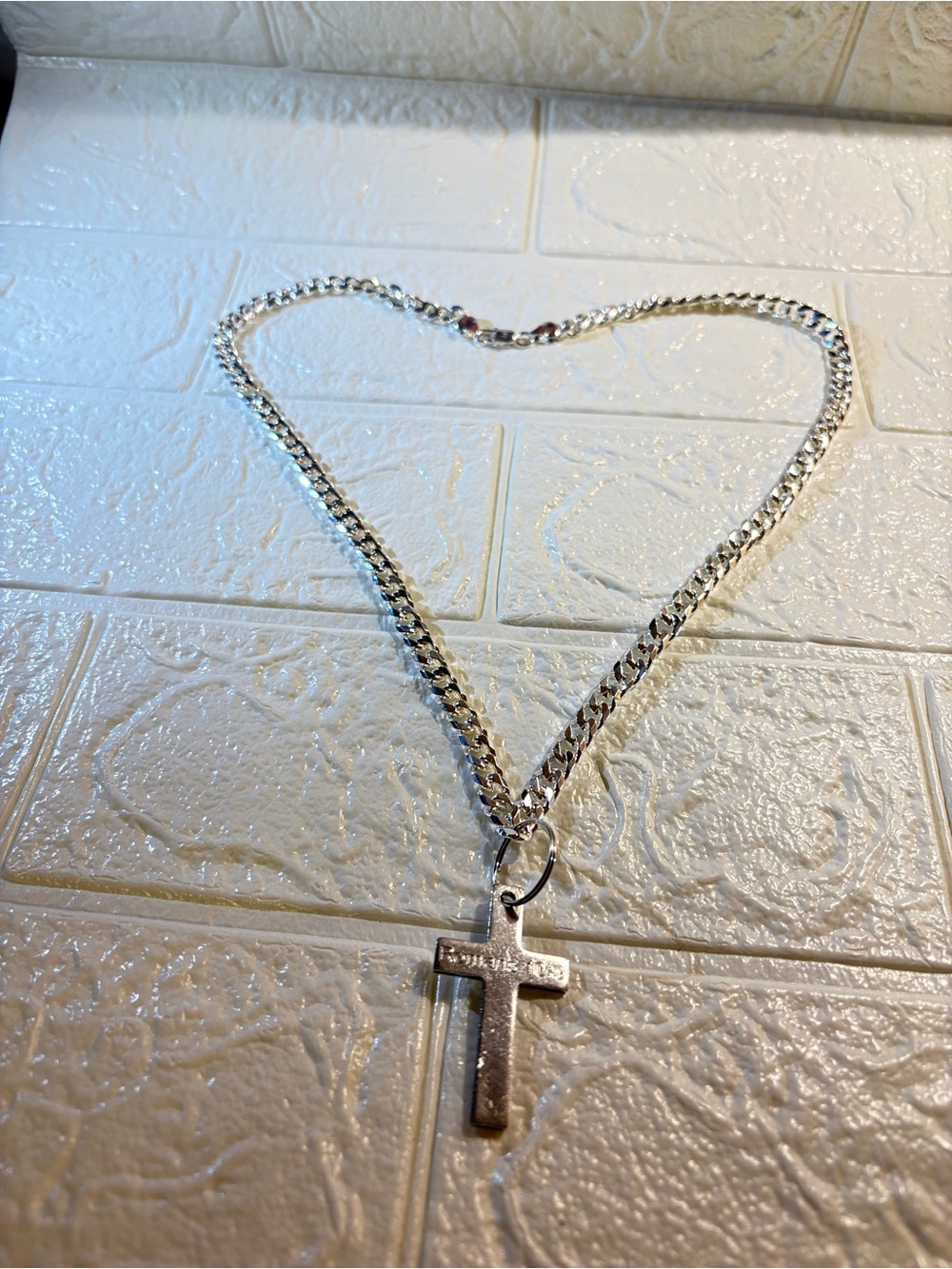 Silver Cross Pendant ?Chain Necklace - 24” Sterling silver .925 Women's Accessor